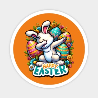 Happy Easter – Cute Easter Bunny with Dab Style Pose Magnet